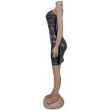 Neck Halter Ironing Diamond Arm-packing Dress