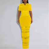 Sexy Perspective Mesh Splicing Arm-packing Dress