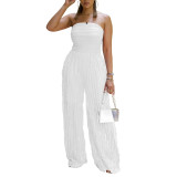 Women's Solid Color Loose Casual Wavy Jumpsuits