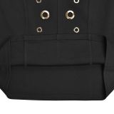 Casual Long-sleeved Corned Top Short Skirt Two-piece Set