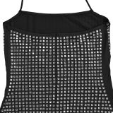 Neck Halter Ironing Diamond Arm-packing Dress