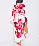 Loose Long-sleeved Printed Long Dress