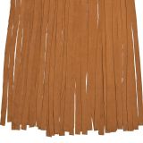 Deerskin Velvet Sexy Strapless Solid Color Tassel Top