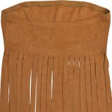 Deerskin Velvet Sexy Strapless Solid Color Tassel Top