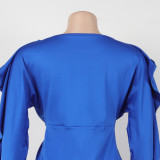 Elastic Slim Lace Drawstring Long Sleeve Waist-hugging Two-piece Set