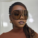 Extra Large Frame Polarized One-piece Sunglasses Outdoor Driving Windproof Sand