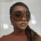 Extra Large Frame Polarized One-piece Sunglasses Outdoor Driving Windproof Sand