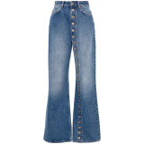 High-waist Stretch-sliding Button Straight Jeans