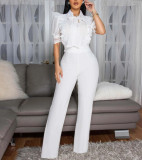 Lace Spliced ​​wide-leg Jumpsuit