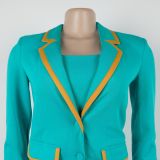 Commuter Waist Lapel Elastic Suit Vest Two-piece Set