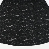 Round Neck Printed Casual Dress Milk Silk Spliced ​​lace Skirt