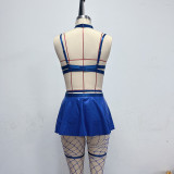 Lace Sexy Black Bra Lingerie Solid Color Leather Sexy Apron Lingerie