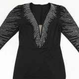 Evening Dress Deep V High Dress
