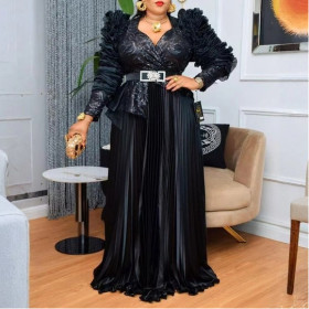 Hot Diamond Beads Banquet Dress Large Size High Waist Dress