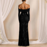 Sexy Slim One-shoulder Light Luxury Skirt