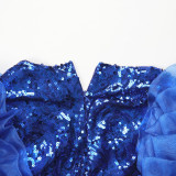 Hot Diamond Beads Banquet Dress Large Size High Waist Dress