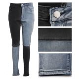 Slim Fit Versatile Spliced Denim Elastic Trousers