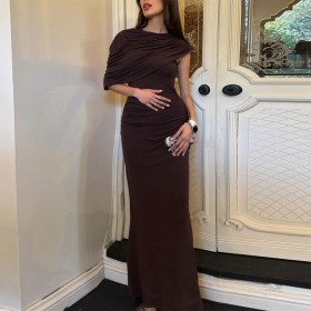 Off-shoulder Design Tight Hip-packing Irregular Dress