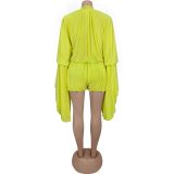 Fashionable and Casual Pleated Solid Color Jumpsuits