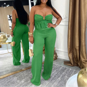 Strap-breasted Jumpsuits Fashionable Casual Slim Trousers