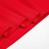 Solid Color Split Women's Swimsuit  Long Skirt