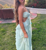 Spliced ​​ruffled Strapless Holiday Chiffon Fairy Skirt