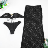 Lace Bikini Cross-border Split Women's Swimsuit Three-Piece Set