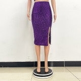 Slit Hip Sequin Skirt