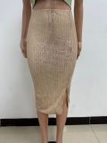 Slit Hip Sequin Skirt