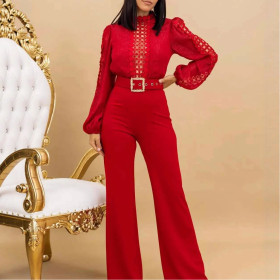 Lace Spliced ​​wide-leg Jumpsuit