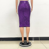 Slit Hip Sequin Skirt