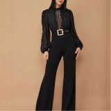 Lace Spliced ​​wide-leg Jumpsuit