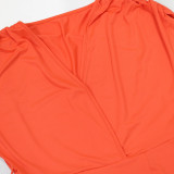 Deep V Forest Solid Color Irregular Lace-up Dress Loose Sleeves