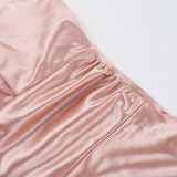 Crossed Halter Neck Sexy Hollow Slit Dress