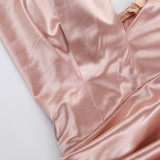 Crossed Halter Neck Sexy Hollow Slit Dress