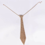 Tie Necklace Exaggerated Long Rhinestone Collarbone Chain