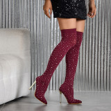 Diamond Mesh Dishes Retro Mesh Elastic Breathable Pointed Nightclub Large Size Boots