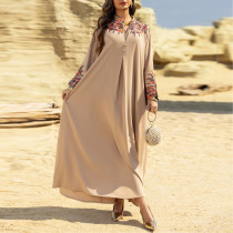 Muslim Women's Robe Dubai Embroidered Dress Jalabiya