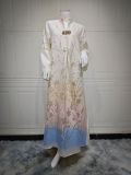 Muslim Dress Fashion High-end Jacquard Fabric Embroidered Gradient Robe