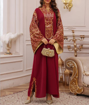 Muslim Large Size Robe Dubai Beads Embroidered Large Sleeves
