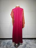 Muslim Large Size Robe Dubai Beads Embroidered Large Sleeves
