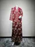 Muslim Embroidered Sequined Robe Large Size Dress