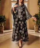 Muslim Embroidered Sequined Robe Large Size Dress