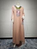 Jalabiya Dubai Bead Sequin Embroidered Robe Hai Muslim
