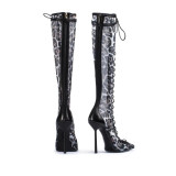 Lace-up Hollow Fashion Pointed Toe High Sandals Large Size Knee-high Boots