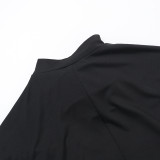 Slim-fitting Hollow Strap Long-sleeved Dress