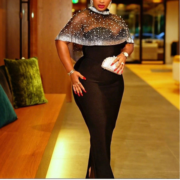 Women's Two-piece Dress and Cape Set