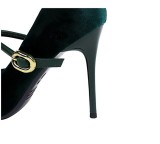 Banquet High Heels Stiletto Heels Shallow Suede Splicing Pointed Toe Metal Buckle Strappy Shoes