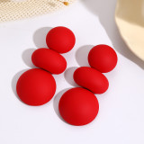 Colorful Spray-painted Round Earrings