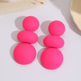 Colorful Spray-painted Round Earrings